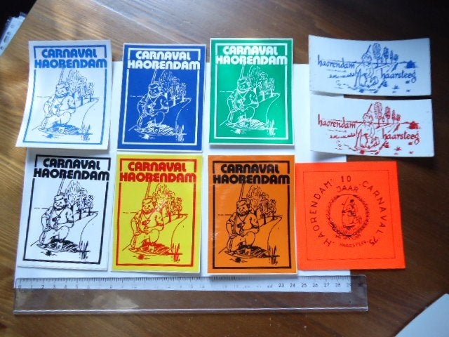 sticker 1975 Haarsteeg carnaval Haorendam heusden brabant, Verzenden, Zo goed als nieuw