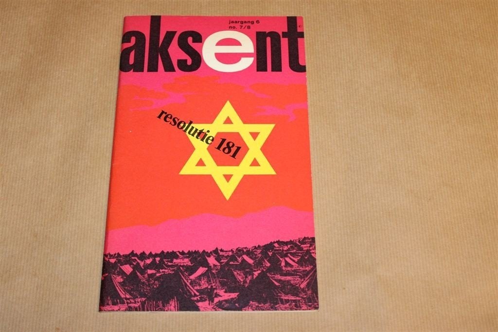 Resolutie 181 [Aksent 1968] Israël Palestina Zeldzaam, Ophalen of Verzenden, Gelezen, Europa