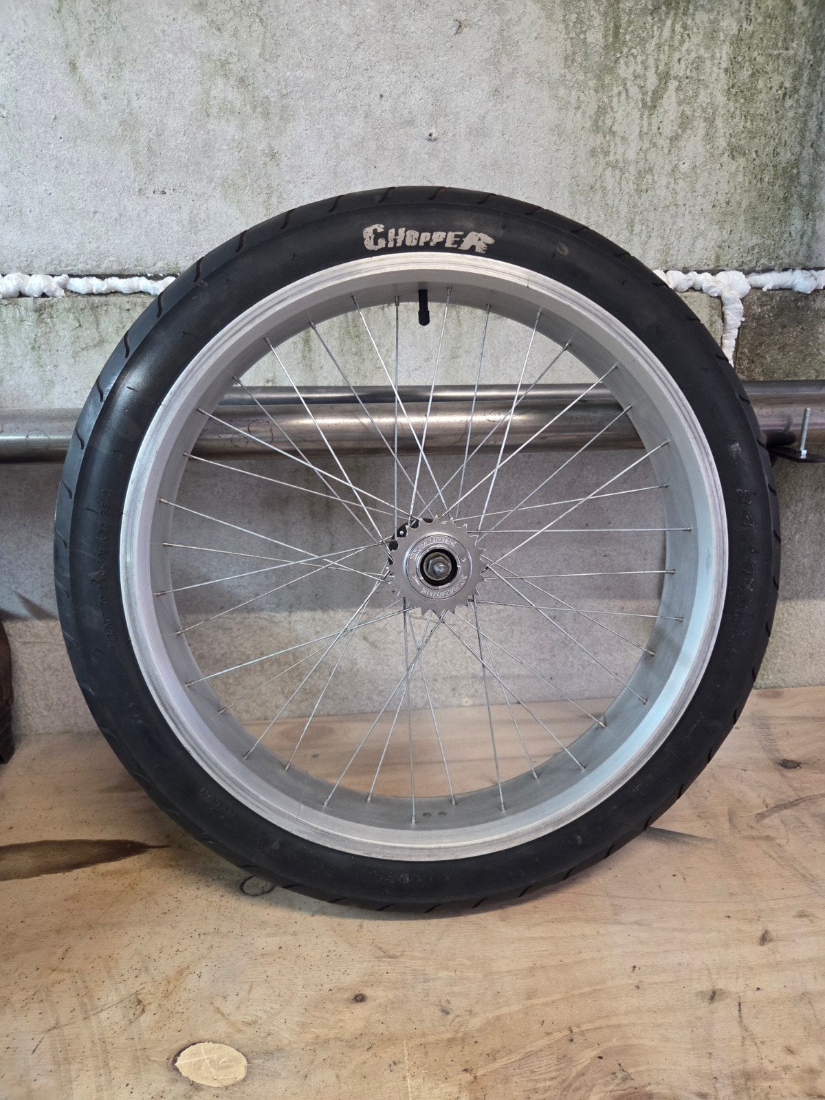 chopper fiets achterwiel met terugloop 24inch compleet, Ophalen of Verzenden, Gebruikt, Wiel, Aluminium