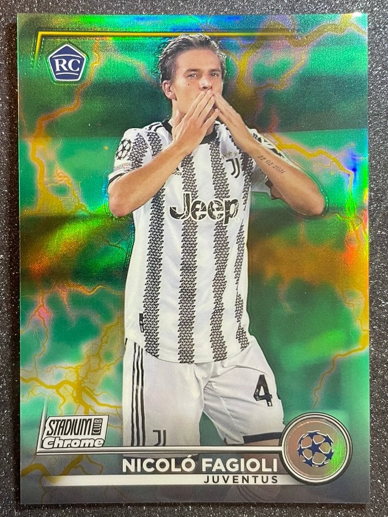Topps STADIUM CHR. ‘22 GREEN YELLOW ELECTRIC RC /125 FAGIOLI, Verzenden, Zo goed als nieuw, Plaatje