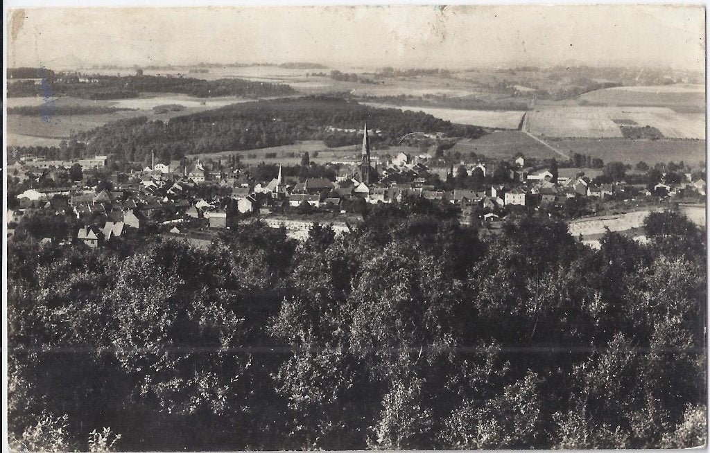 Ansichtkaart jeugdherberg 't Heemet Vaals panorama uit 1956, Verzamelen, Verzenden, 1940 tot 1960, Gelopen, Limburg