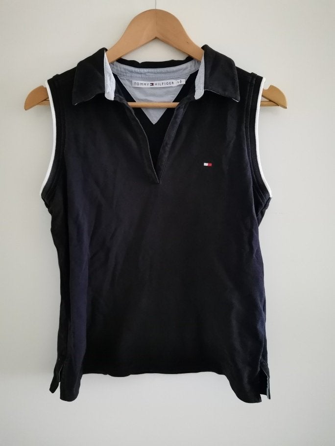 Hilfiger blauw mouwloos L, Ophalen of Verzenden, Zo goed als nieuw, Blauw, Zonder mouw