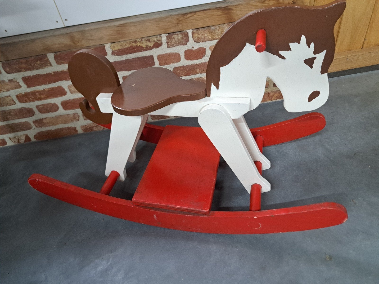 Houten vintage hobbelpaard, Ophalen, Gebruikt