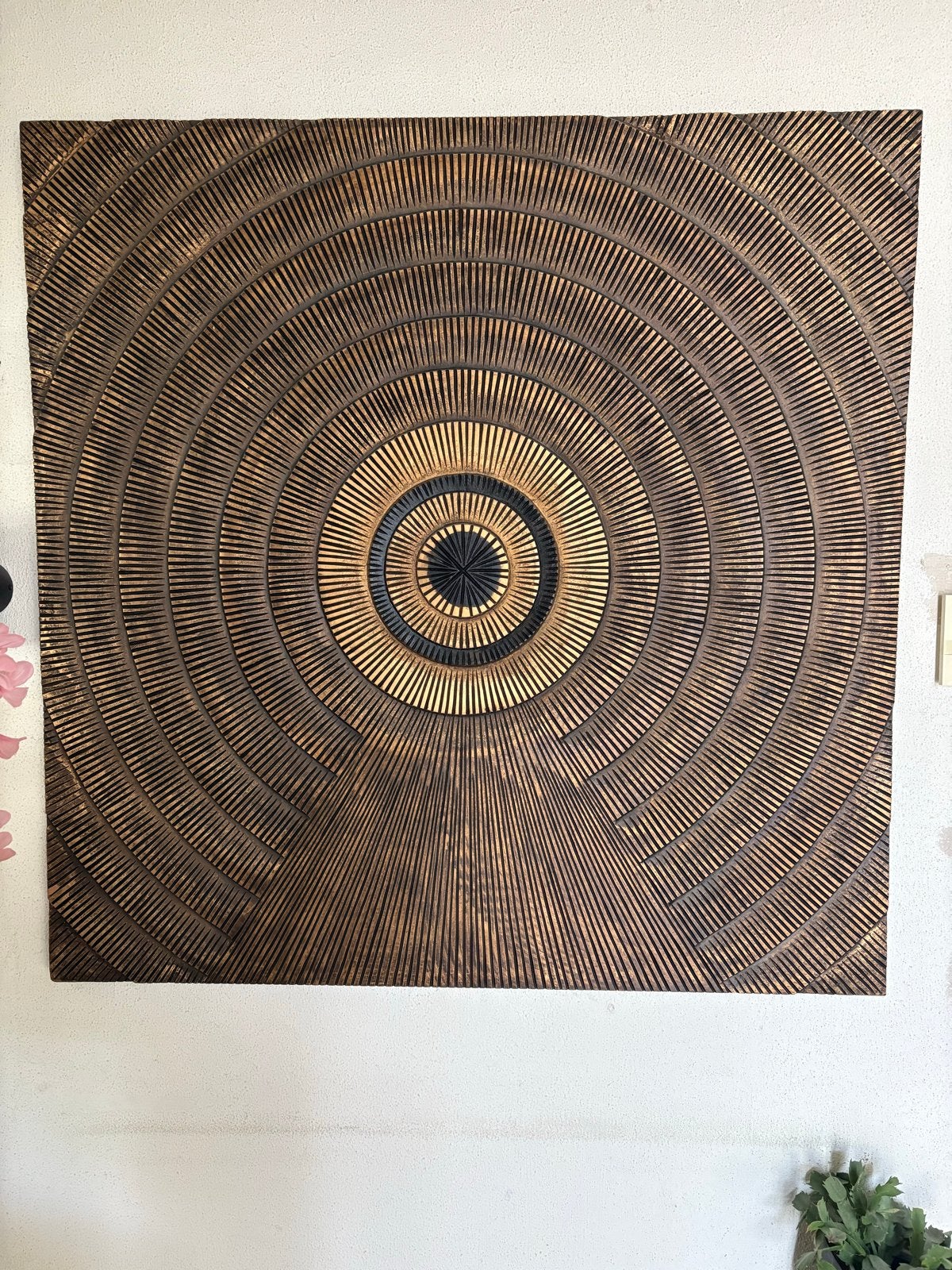 Groot Wandpaneel Hout - 120x120 cm, Ophalen, Hout, Zo goed als nieuw, Bruin