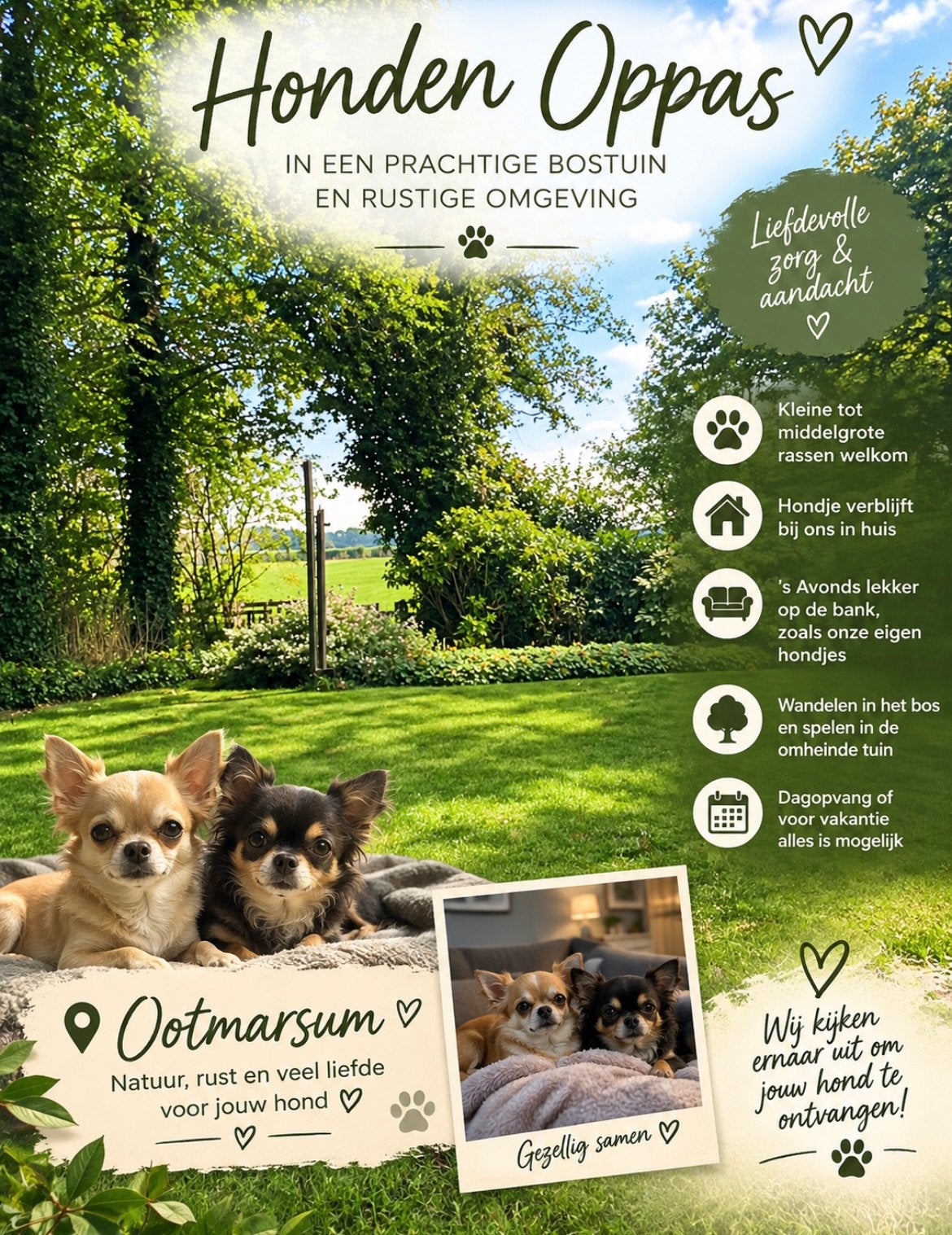 Hondenoppas honden logeerplekjes vrij!, Ophalen