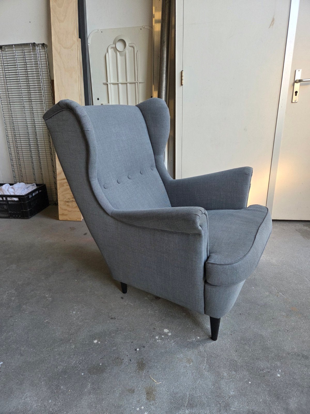 Ikea strandmon fauteuil grijs, Huis en Inrichting, Fauteuils, Ophalen, Minder dan 75 cm, 50 tot 75 cm