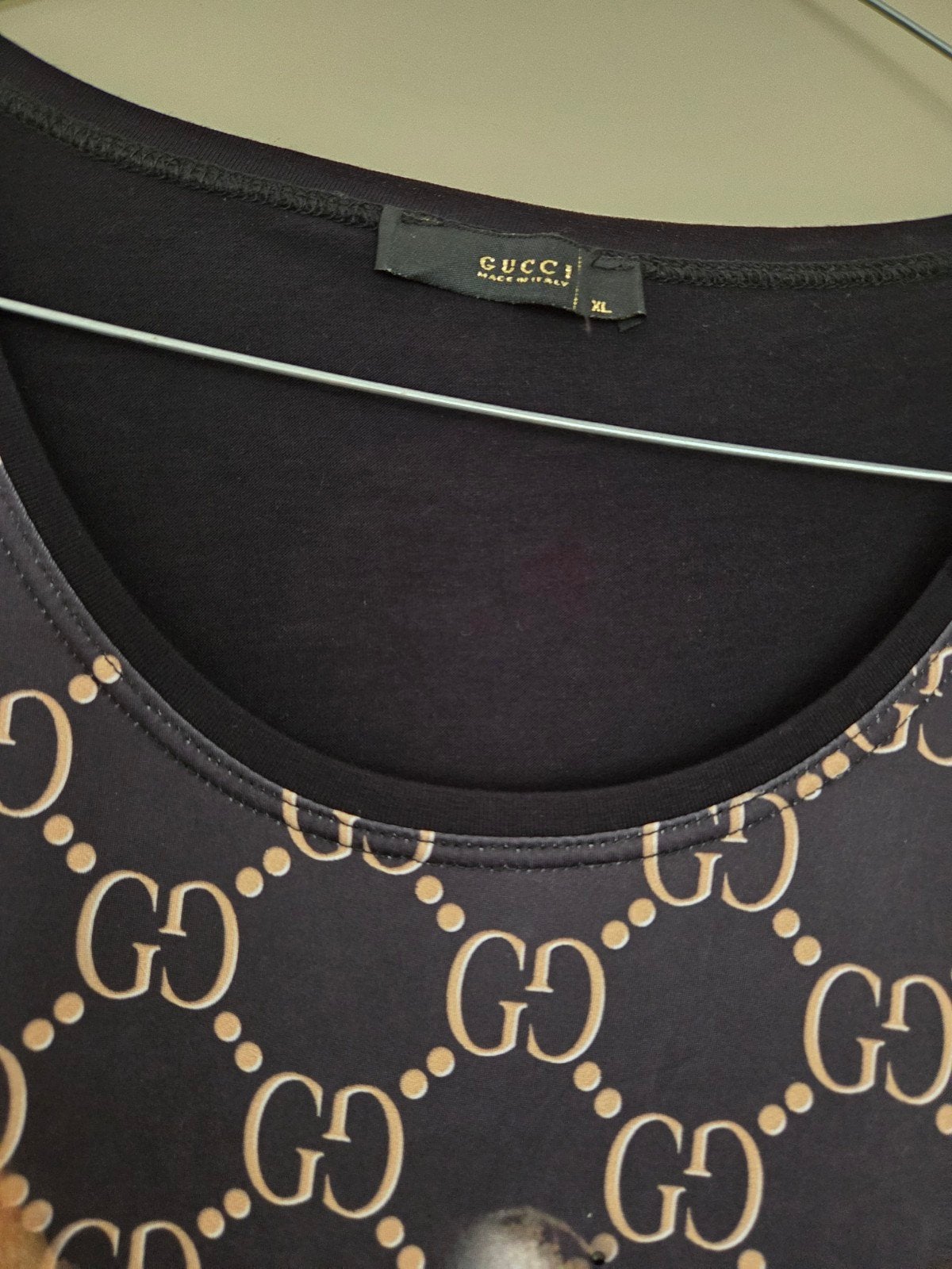 Gucci T-shirt met luipaardprint en logo - Maat XL, Ophalen, Zwart, Maat 42/44 (L), Korte mouw