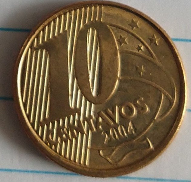 brazilie 2004 10 cent munt, volgnr 37.1, Ophalen of Verzenden, Overige landen, Overige waardes, Losse munt