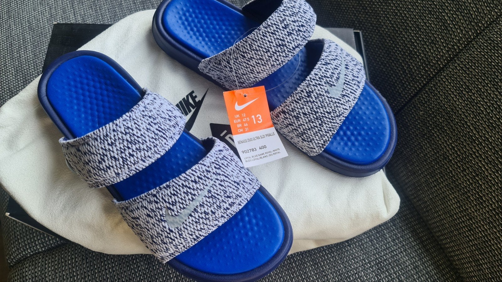 Nike Benassi Duo Ultra Slides - Maat 47.5, Slippers, Blauw, Nike, Nieuw