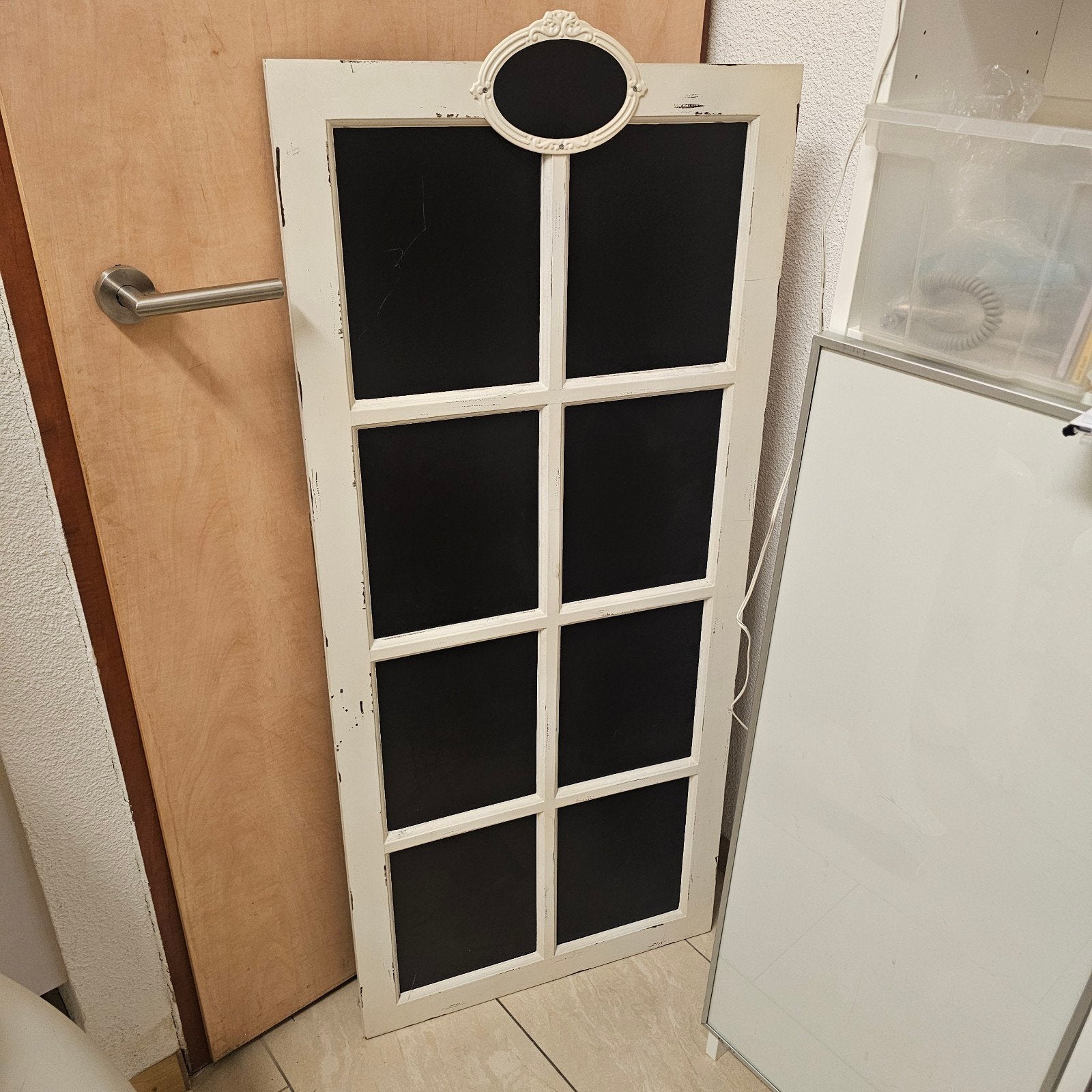 Decoratief krijtbord in raamkozijn-stijl, Ophalen, Hout, Gebruikt, Landelijk
