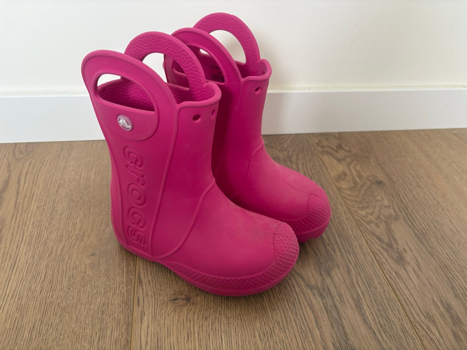 Roze Crocs regenlaarzen maat 27-28 (C10), Ophalen, Gebruikt, Meisje, Laarzen
