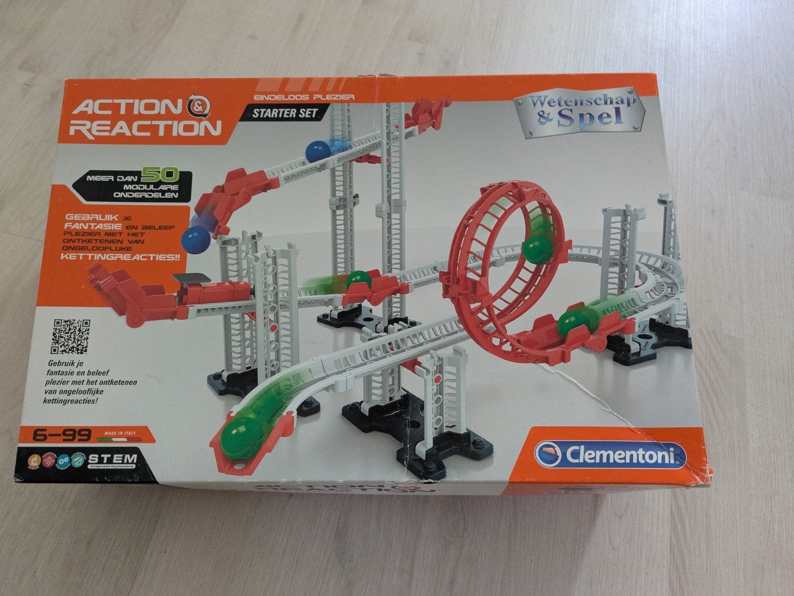 Clementoni Action & Reaction Knikkerbaan Starter Set, Ophalen of Verzenden, Gebruikt, Bouwen