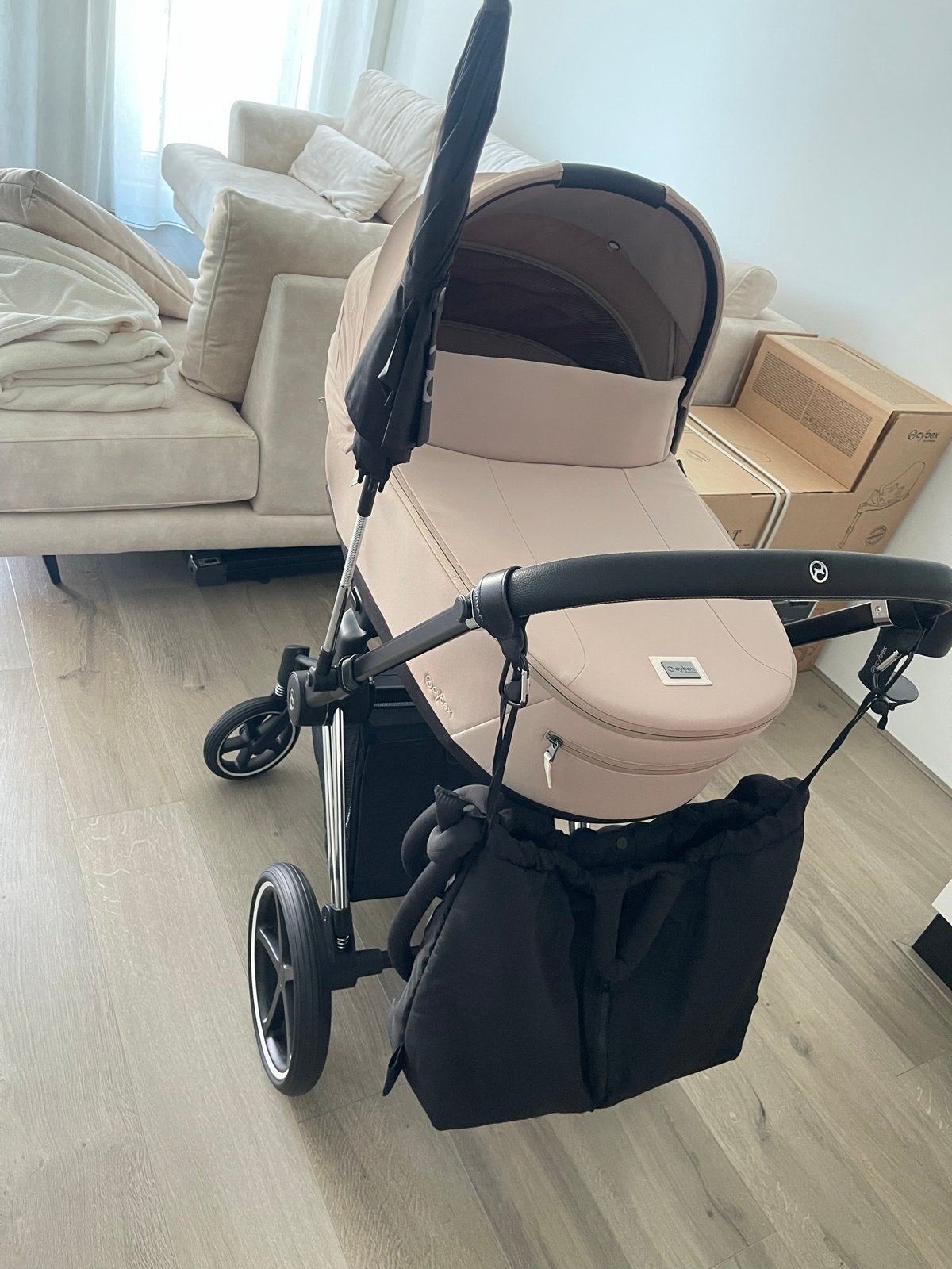 Cybex Priam 4 complete 3-in-1 set + maxi cosi - Cozy Beige, Gebruikt, Combiwagen, Met autostoeltje, Ophalen