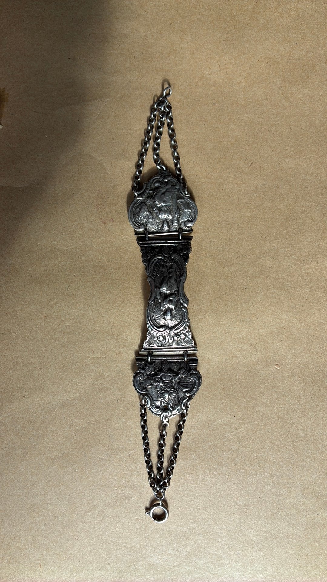 Zilver armband gemaakt van bijbelsloten, Ophalen of Verzenden, Zilver, Armband