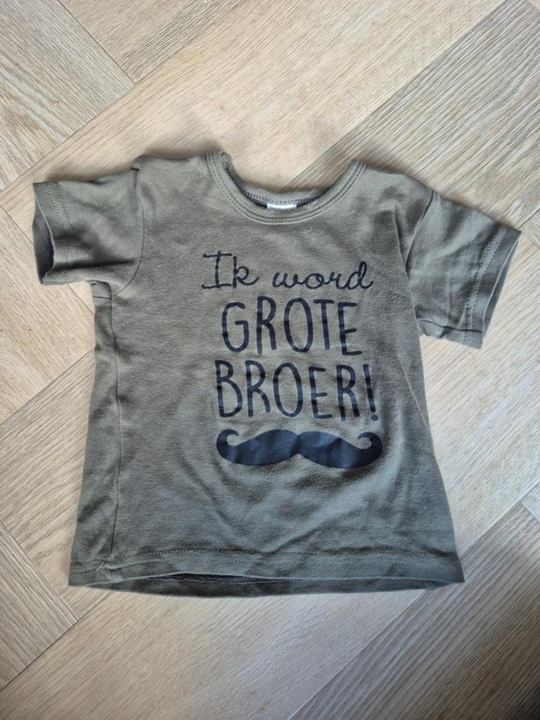 T-shirt 'Ik word GROTE BROER!' maat 86, Ophalen of Verzenden, Zo goed als nieuw, Onbekend, Jongetje