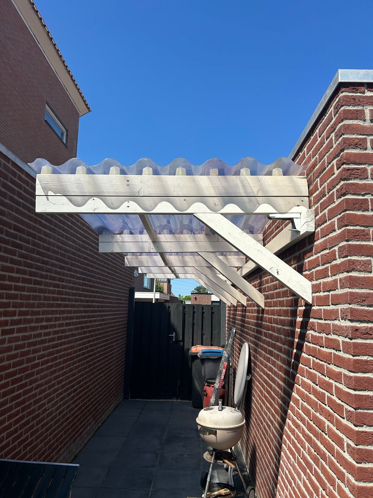 Stevige carport/overkapping met golfplaten (5m bij 1,50 m), Tuin en Terras, Overkappingen, Ophalen, Gebruikt, Carport