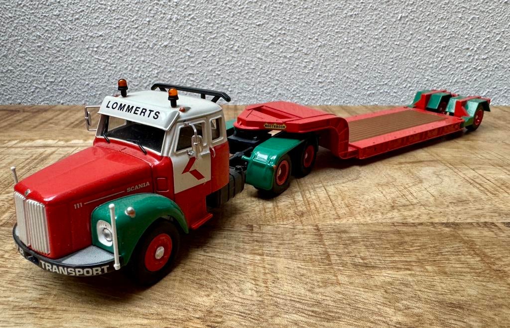 NZG Scania LT110 Lommerts met odu nooteboom dieplader, Ophalen of Verzenden, Nieuw, Bus of Vrachtwagen, NZG