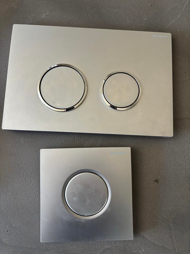 Geberit Sigma toilet bedieningsplaten (2 stuks), Ophalen of Verzenden, Zo goed als nieuw, Rvs, Toilet