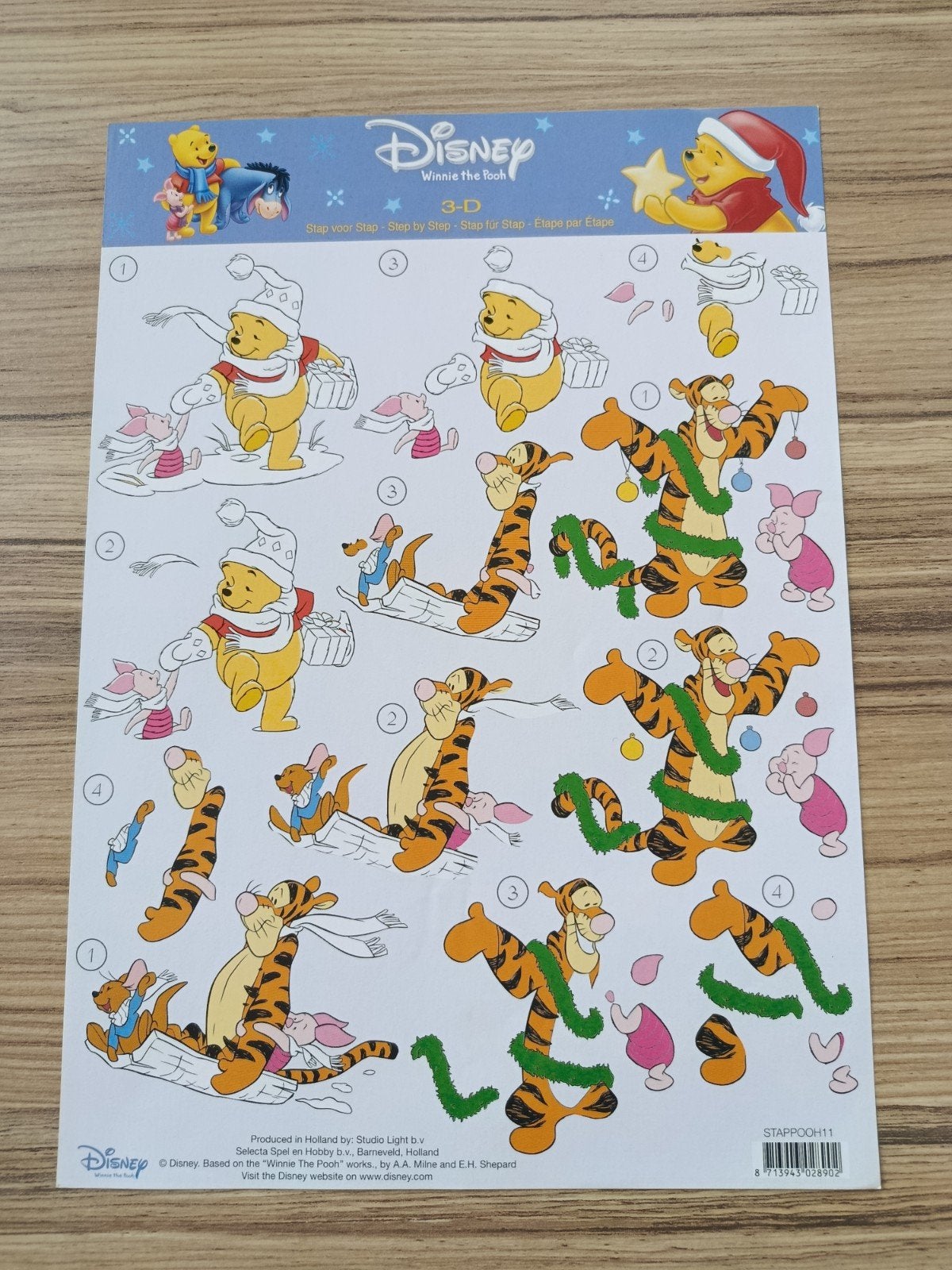 Winnie the pooh, Knipvellen,, Ophalen of Verzenden, Nieuw, Kerst, Knipvel
