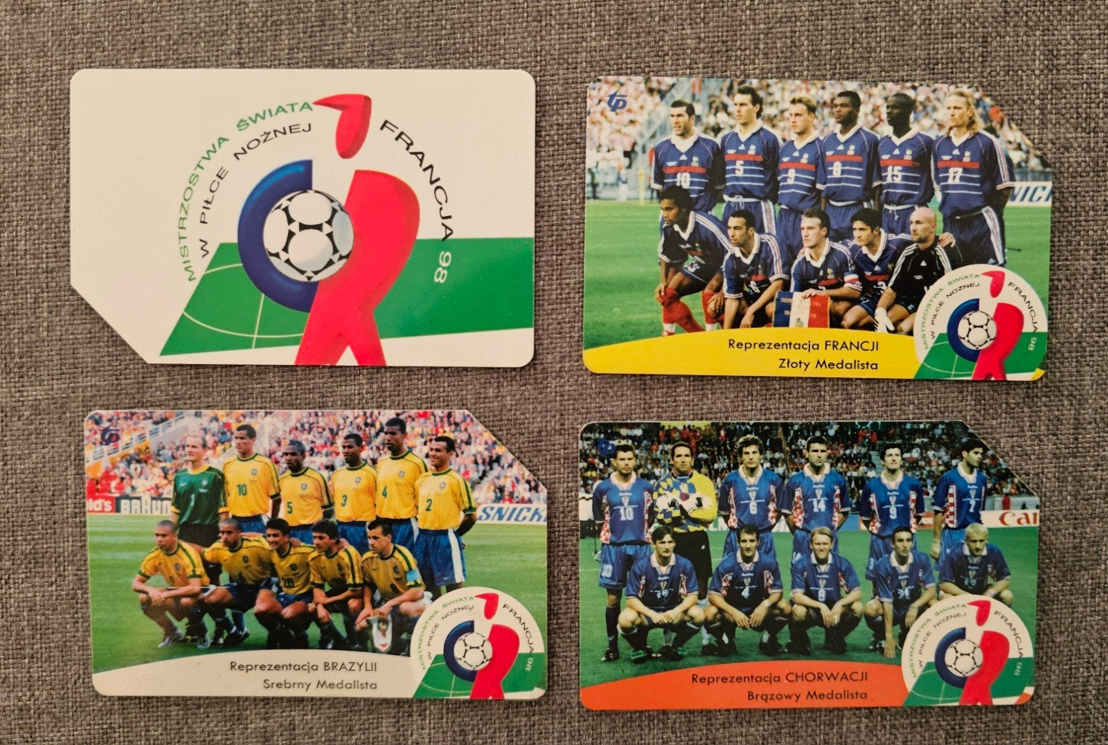 4 telefoonkaarten uit Polen - WK Frankrijk 1998, Verzamelen, Telefoonkaarten, Ophalen of Verzenden