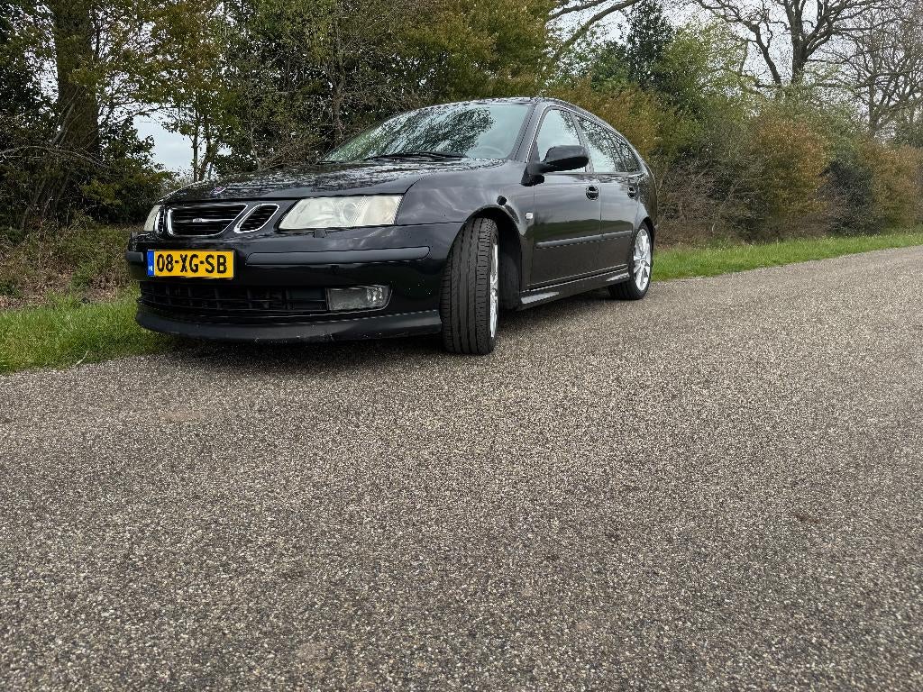 Saab 9-3 2.8 Turbo V6 Sport Estate Aero A 2007, Auto's, Saab, Zwart, Stationwagon, Cruise Control, 1600 kg