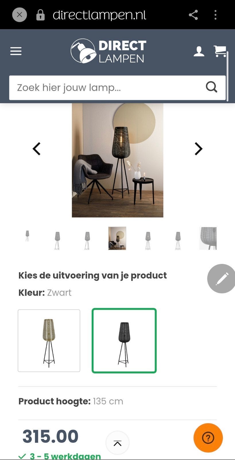 Light Living Adeta Vloerlamp - Nieuw in doos, Info@leukespullenkleineprijsjes.nl, 100 tot 150 cm, 2584rx, Nieuw