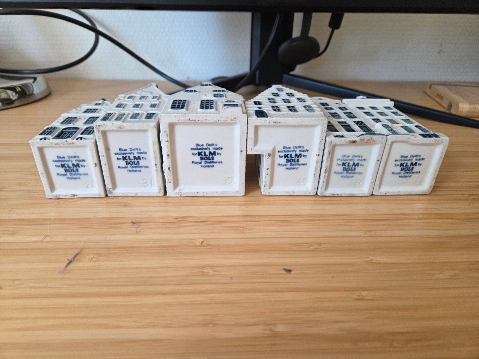 KLM BOLS Delfts Blauw Huisjes - Set van 6, Ophalen of Verzenden, Zo goed als nieuw