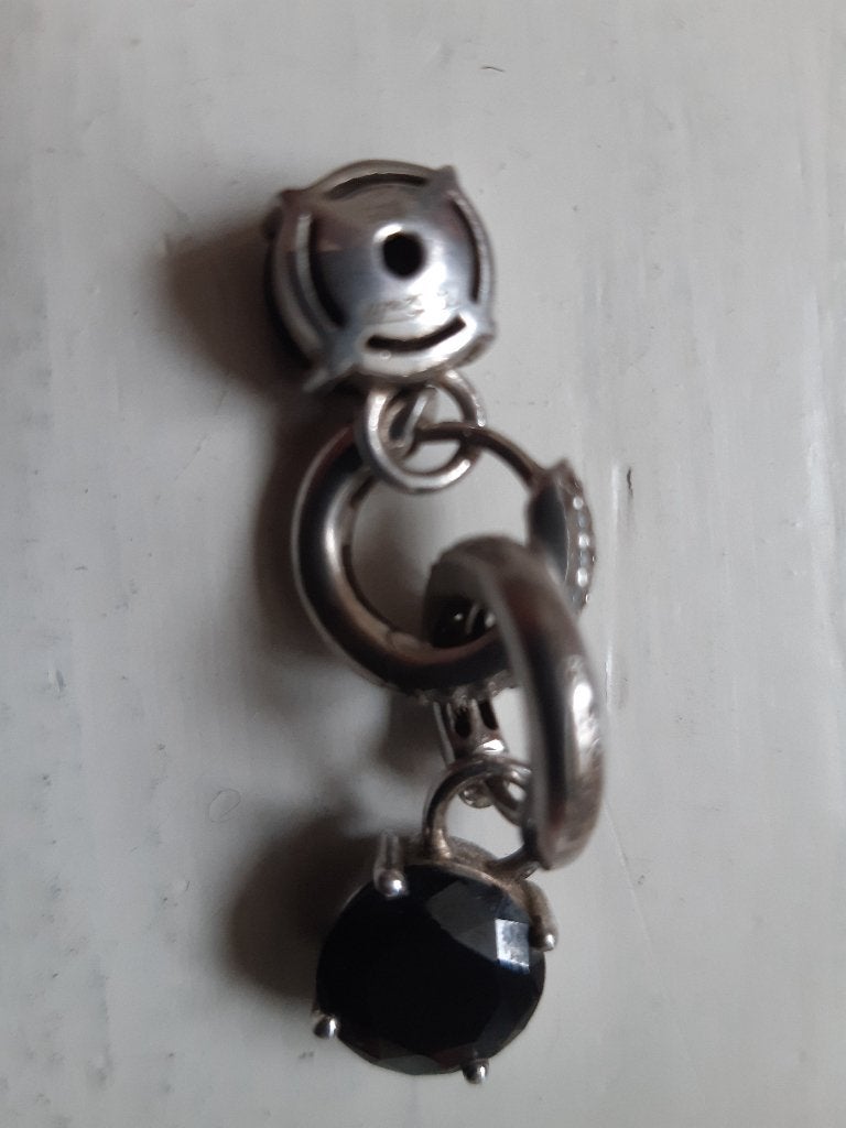 set zilveren oorbellen, Hangers, Ophalen of Verzenden, Zo goed als nieuw, Met edelsteen