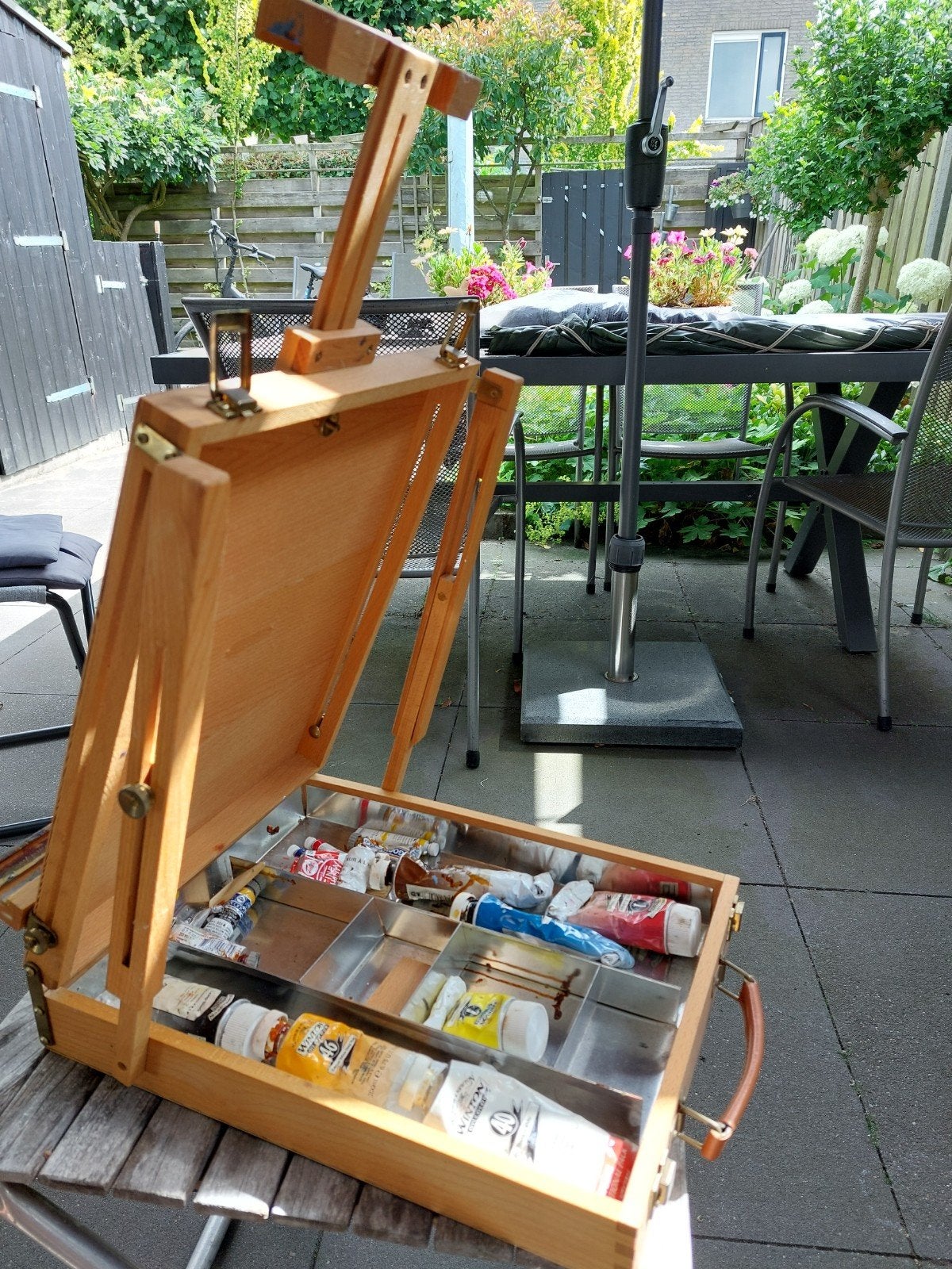 Houten veldezel  Talens met opbergvak, Hobby en Vrije tijd, Schilderen, Ophalen, Gebruikt, Ezel