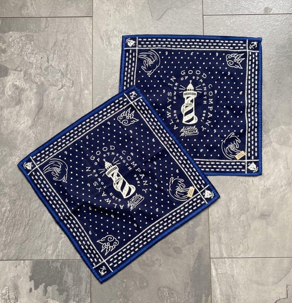 2 blauwe zakdoekjes van Scotch en Soda (qwe), Blauw, Ophalen of Verzenden, Zo goed als nieuw, Overige typen