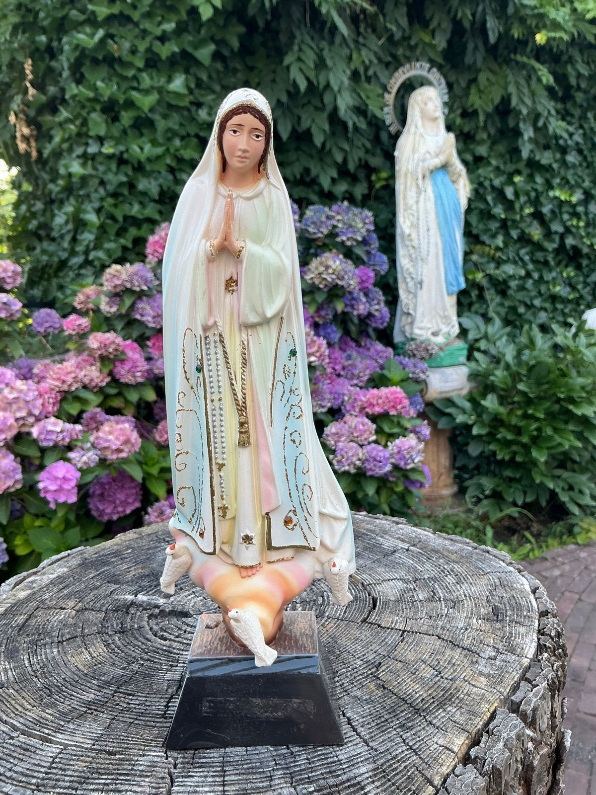 Heiligenbeeld ❤️ O.L.V. Fatima met 3 duifjes, Antiek en Kunst, Antiek | Religie, Ophalen of Verzenden