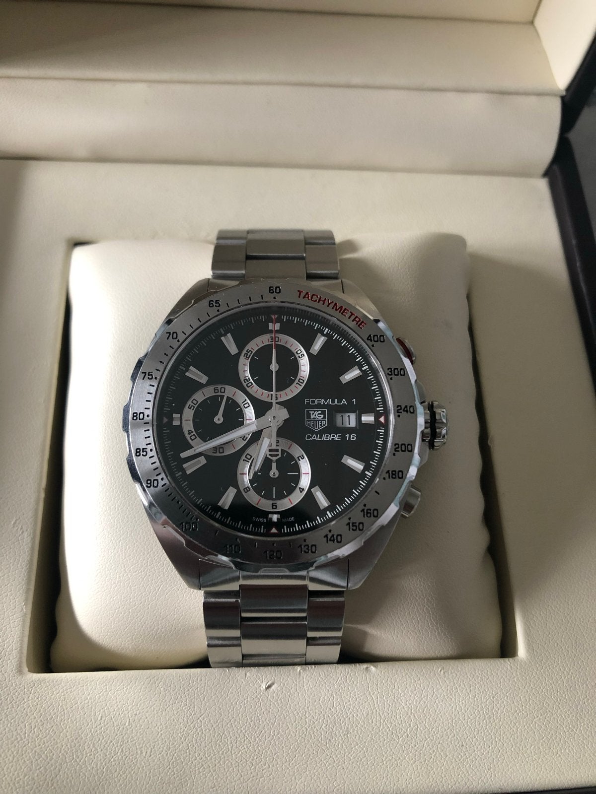 TAG Heuer Formula 1 Calibre 16 Chronograaf Herenhorloge, Ophalen, Staal, Polshorloge, Zo goed als nieuw