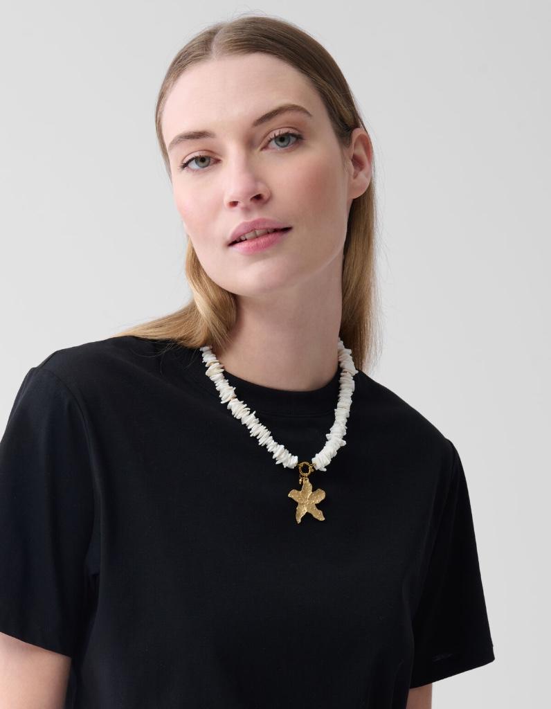 Shoeby ketting wit / goud NIEUW, Sieraden, Tassen en Uiterlijk, Kettingen, Nieuw, Overige materialen, Wit, Met hanger, Verzenden