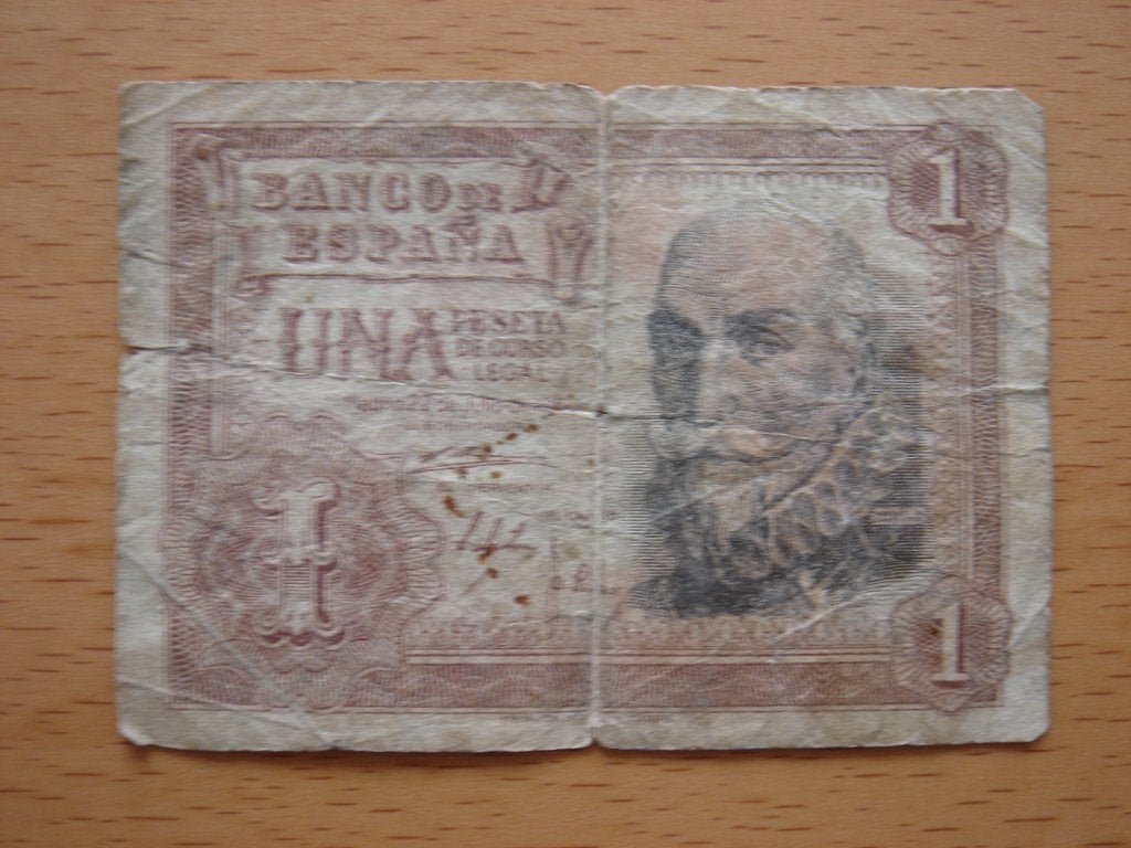 Biljet 1 Spaanse Peseta 1953, Ophalen of Verzenden, Overige landen, Los biljet