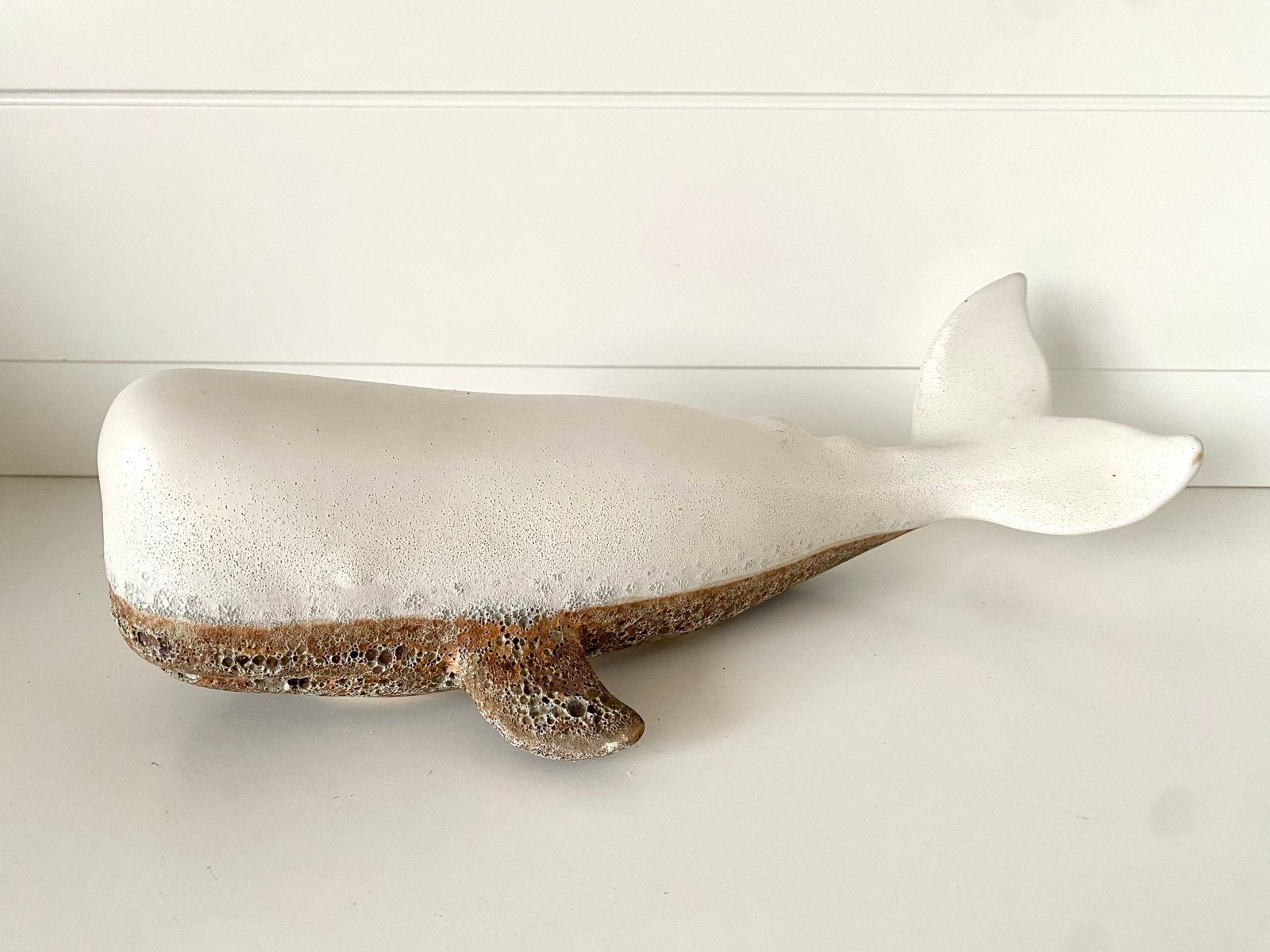 Keramische Walvis Decoratie - Wit en Bruin, Ophalen of Verzenden, Zo goed als nieuw, Modern, Wit