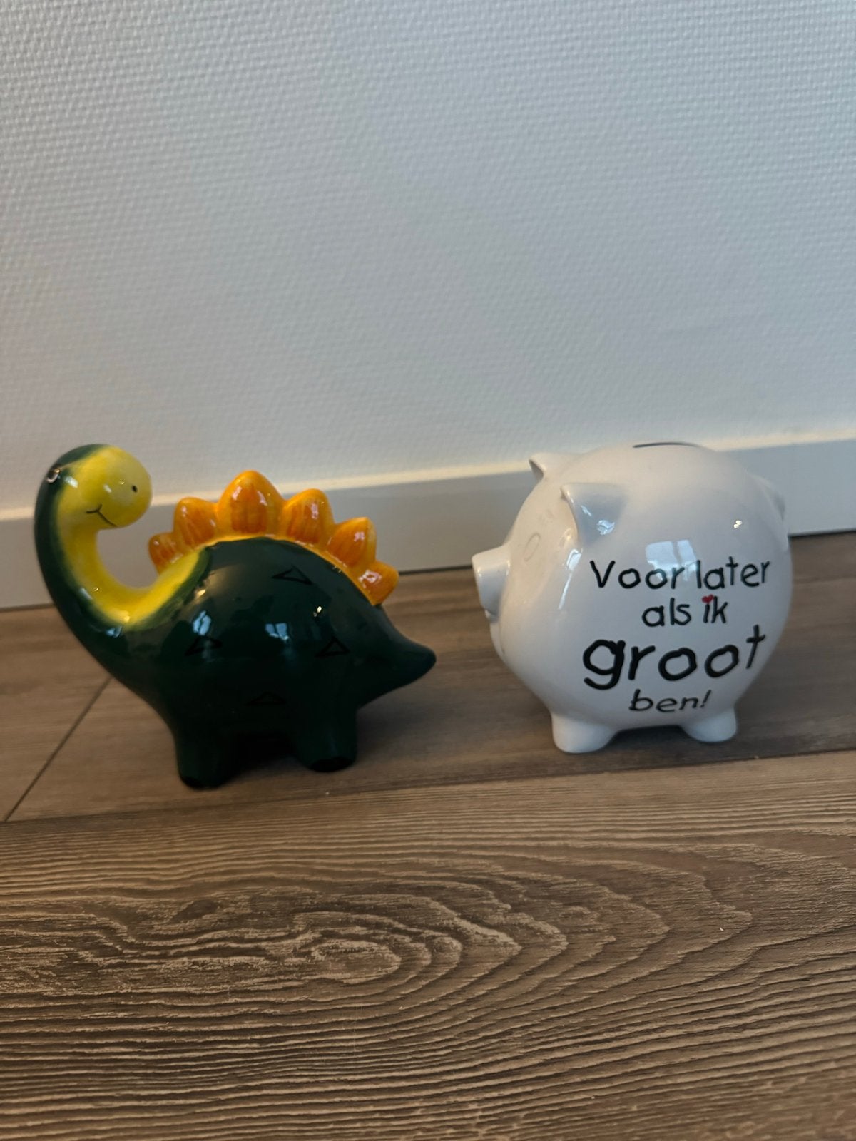 Spaarvarkens: Dinosaurus en 'Voor later als ik groot ben!', Verzamelen, Ophalen, Gebruikt, Steen, Aardewerk of Keramiek, Dier