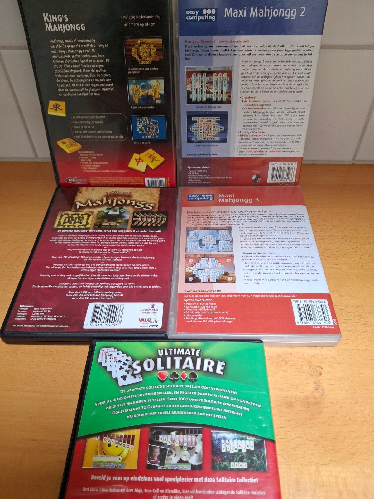 Mahjongg & Solitaire PC Spellen Collectie (5 stuks), Spelcomputers en Games, Games | Pc, Puzzel en Educatief, Gebruikt, 1 speler