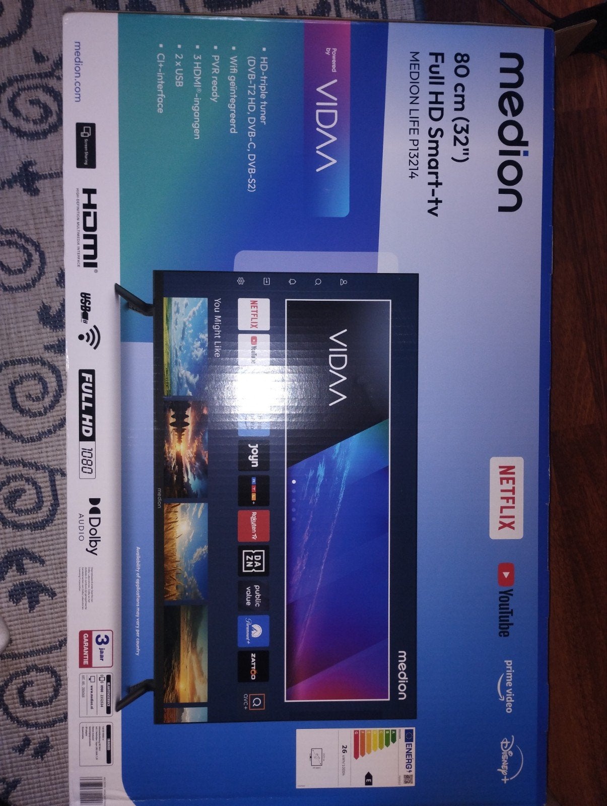 Medion 32" Smart TV, Ophalen, 50 Hz, Overige merken