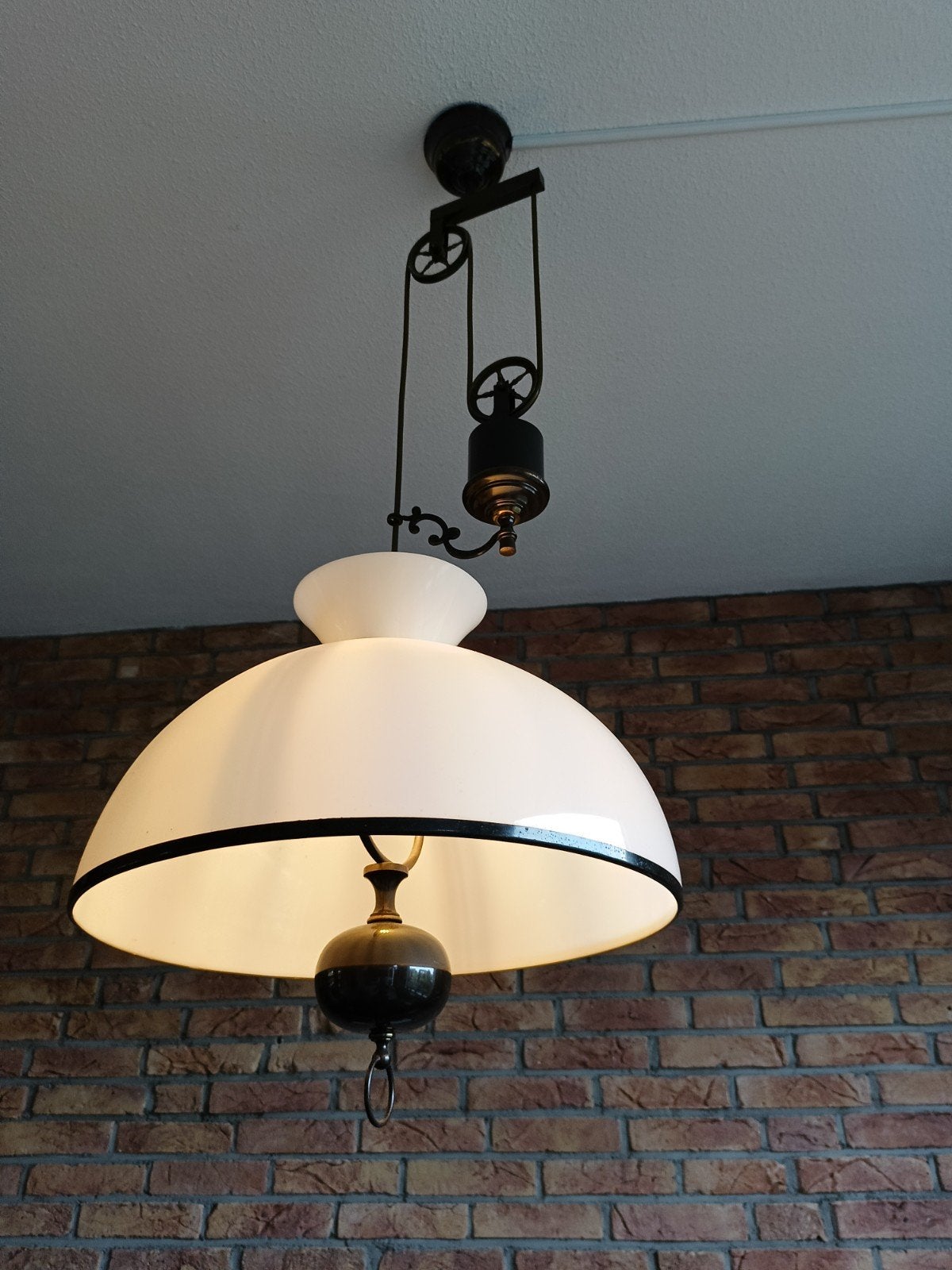 Retro Vintage Hanglamp met Katrollen, Ophalen