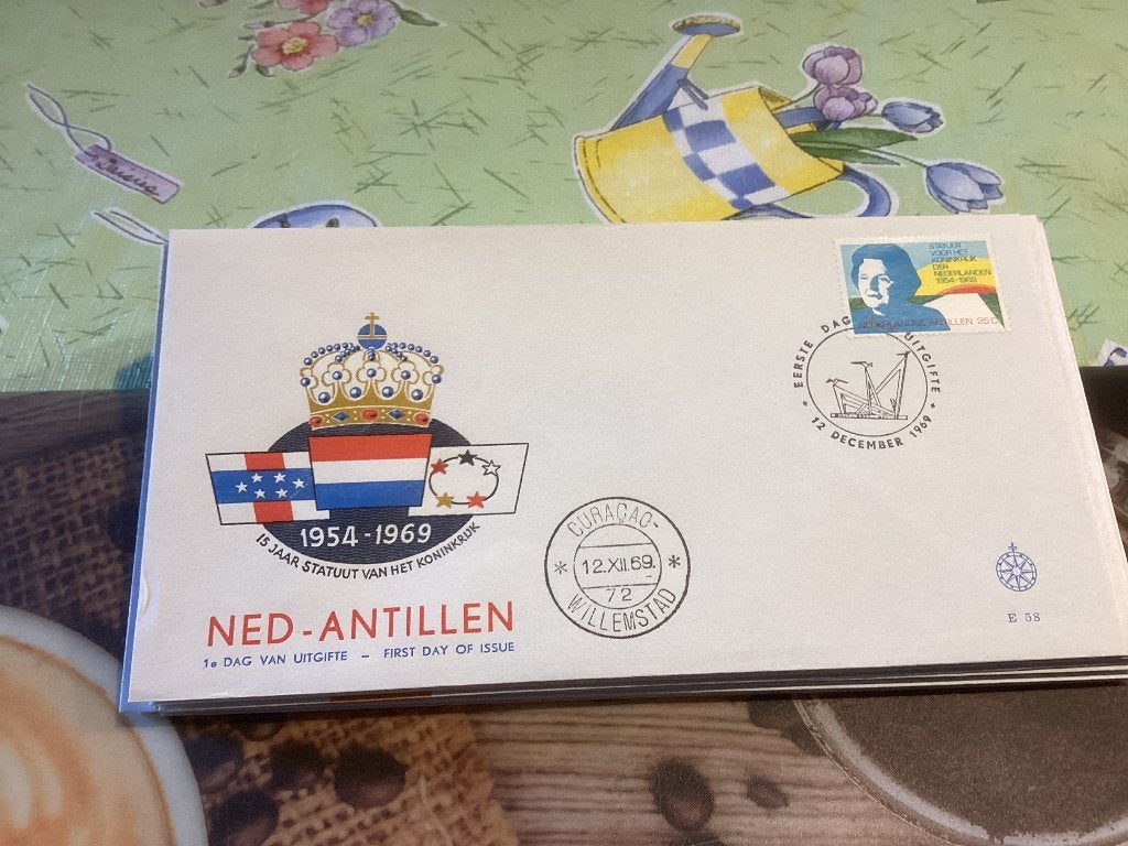 No4296 Ned. Antillen E58 karrewiel Heb ook Nederland jaa, Ophalen of Verzenden, Onbeschreven, Rest van de wereld