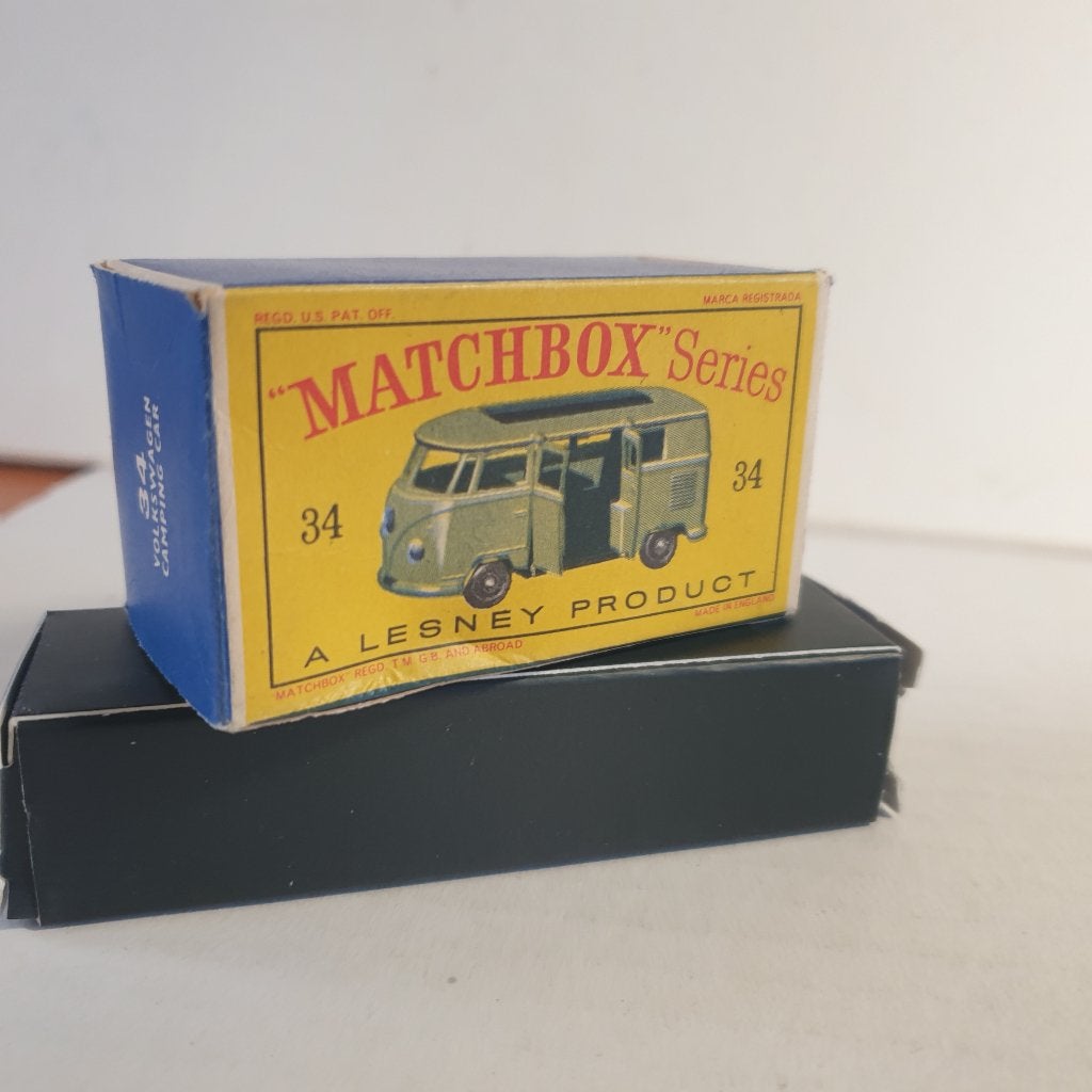 Matchbox lesney # 34 B empty box VW caravannette, Verzenden, Gebruikt, Auto