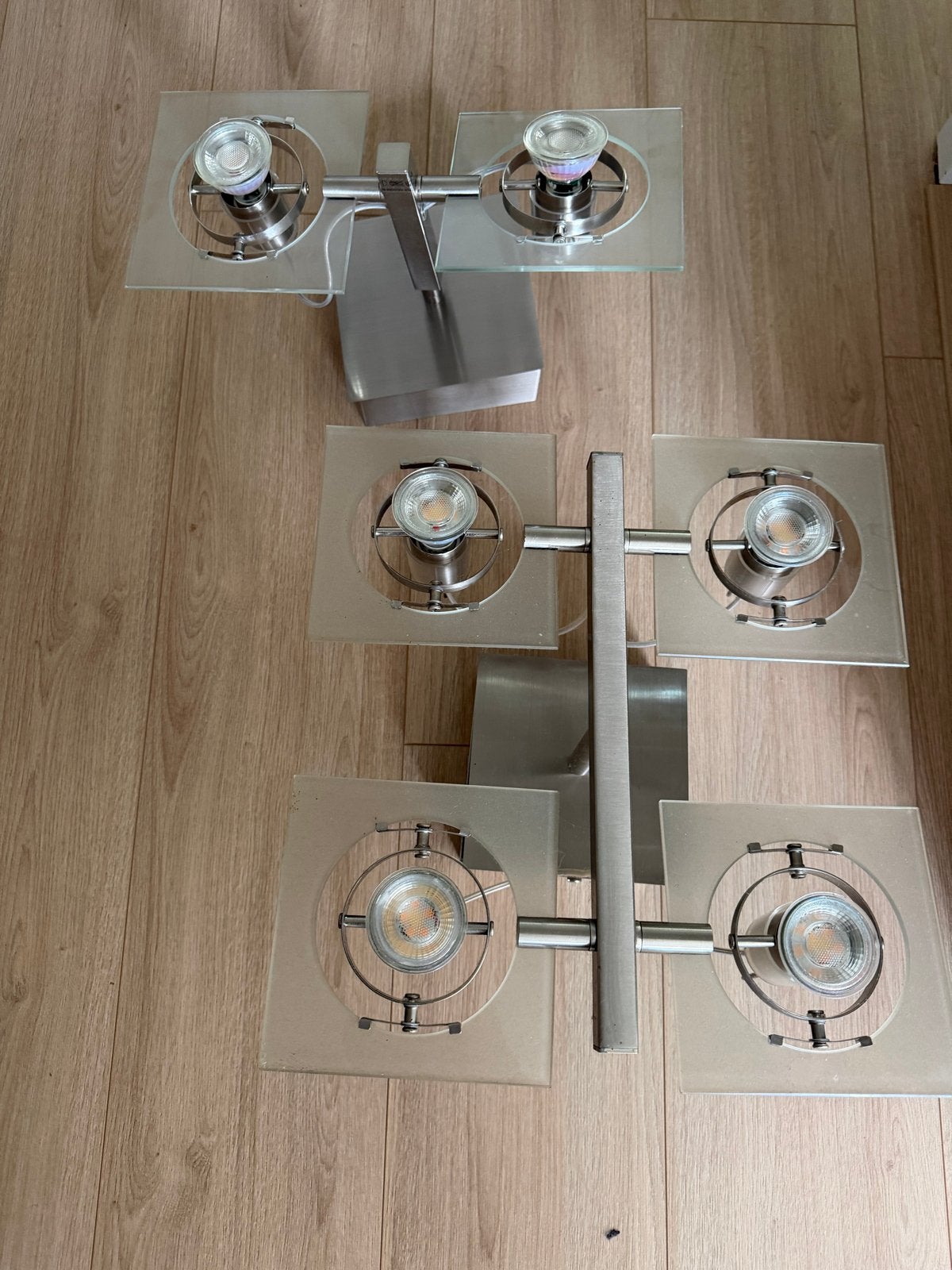 Moderne plafondlampen met GU10 fitting - Set van 2, Overige merken, Gebruikt, Zilver, Ophalen
