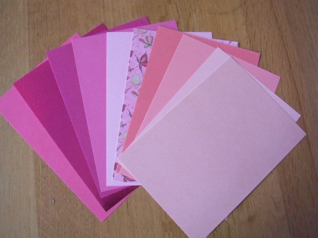10 vellen apart karton A5 - rose tinten, Ophalen of Verzenden, Nieuw, Overige thema's, Blanco kaart of Basiskaart