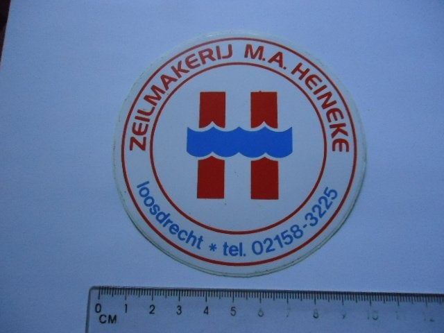 sticker oud Loosdrecht HEINEKE zeilmakerij surf windsurf, Verzenden, Zo goed als nieuw, Bedrijf of Vereniging