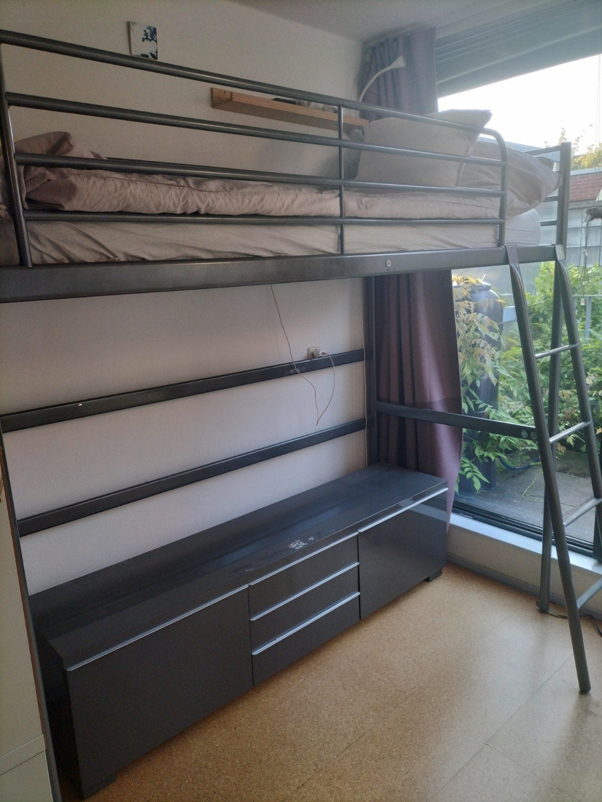 Ikea metalen hoogslapers, Ophalen, Gebruikt, Eenpersoons, 200 cm