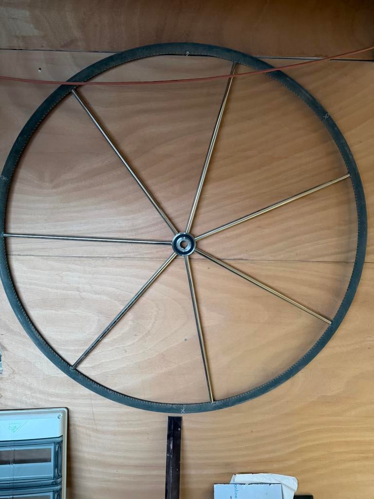 Stuurwiel met leer bekleed  rvs316 ti met spie baan, Watersport en Boten, Bootonderdelen, Ophalen of Verzenden, Zo goed als nieuw