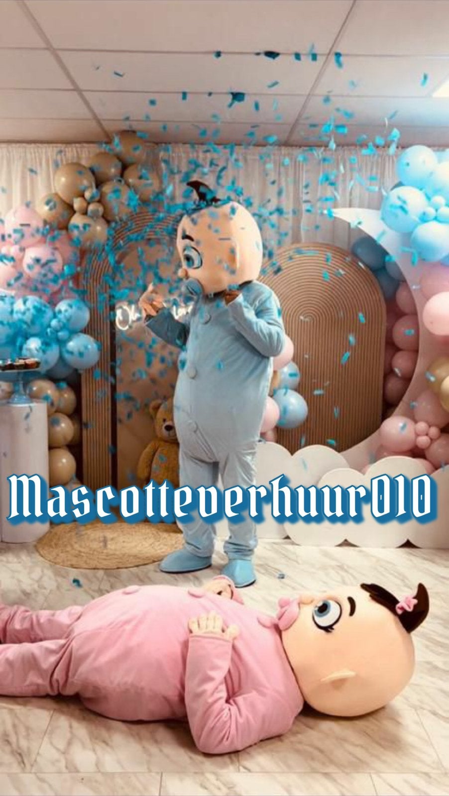 Baby’s voor Gender Reveal/baby feestje mascottes te huur, Ophalen, Zo goed als nieuw, Geboorte of Huwelijk