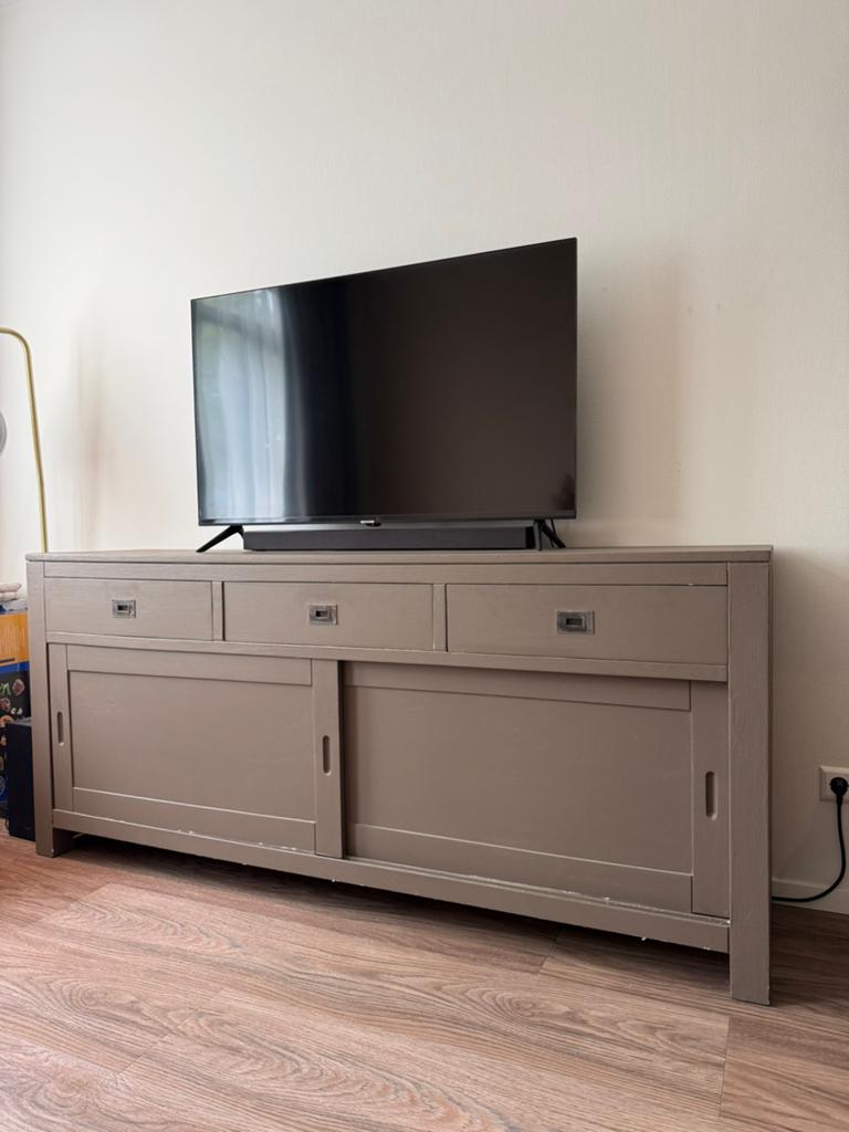 Houten (tv) kast, Ophalen of Verzenden, Zo goed als nieuw, 25 tot 50 cm, 150 tot 200 cm