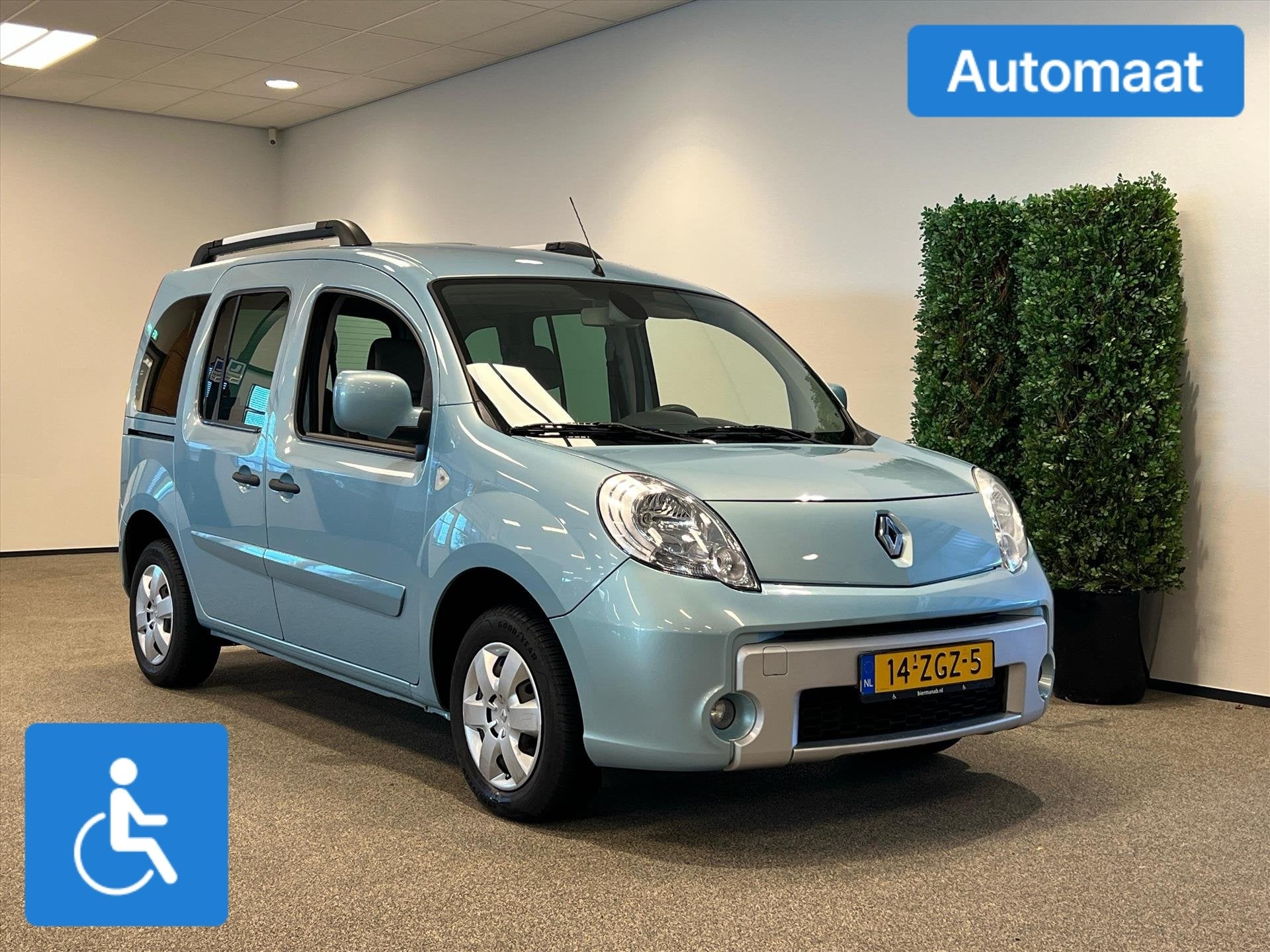 Renault Kangoo Rolstoelauto Automaat 3+1 (airco), Auto's, 12 maanden, Stof, Gebruikt, Blauw