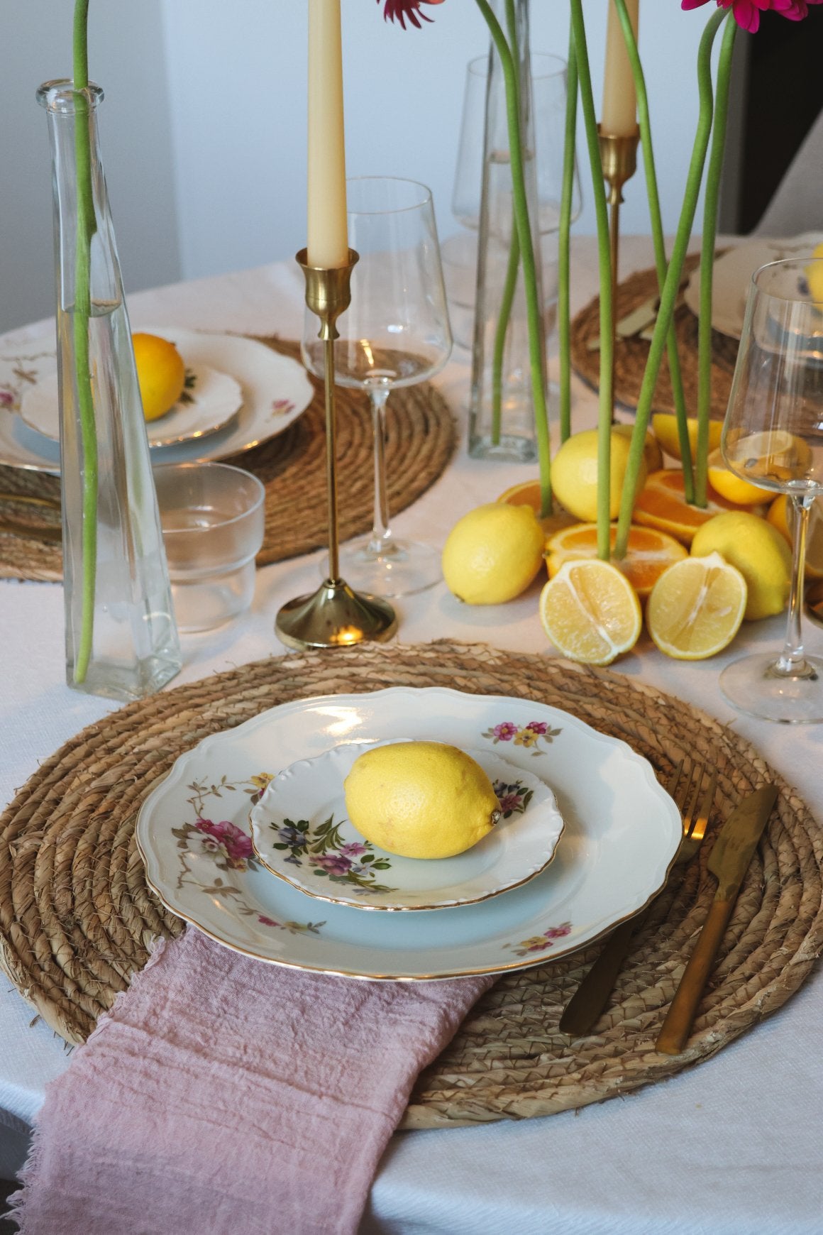 Set van 5 handgemaakte Placemats - Rotan placemats, Ophalen, Placemat, Nieuw, Bruin